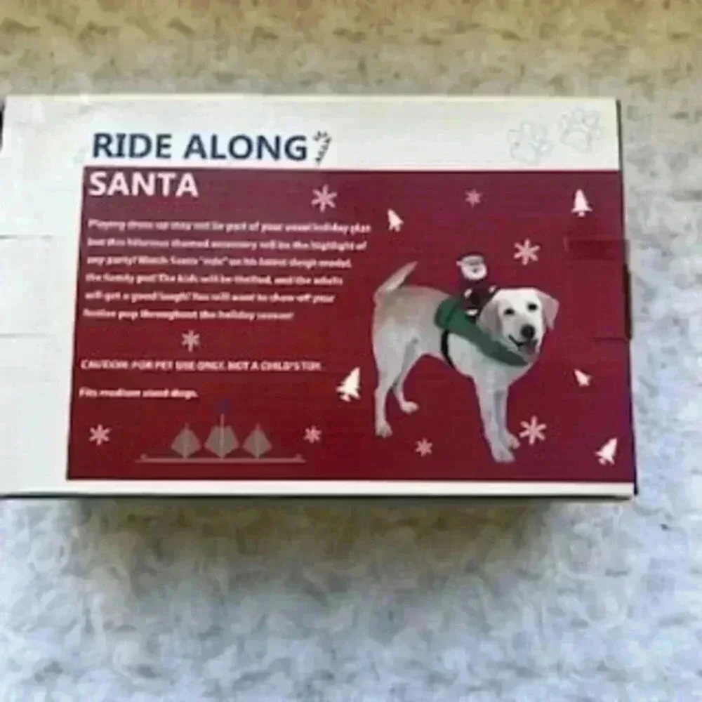 NEW Ride Along Santa Christmas Dog Accessory For Medium Dogs Costume‎ NIB